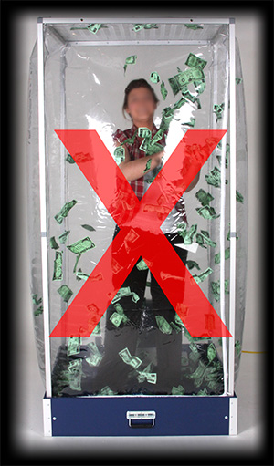 inflatable money machine cash cube